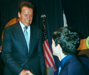 Andy Keller and Arnold Schwarzenegger